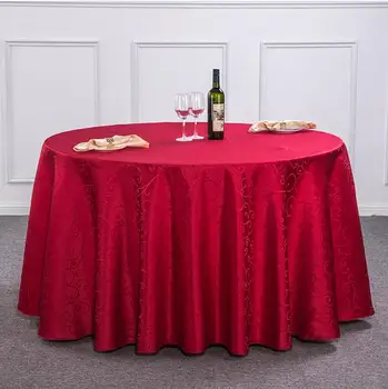 10 ADET Polyester Masa Örtüsü İşlemeli Yuvarlak Çaplı Masa Örtüsü Masa Örme Kumaş Jakarlı Masa Örtüsü Düğün Dekorasyon