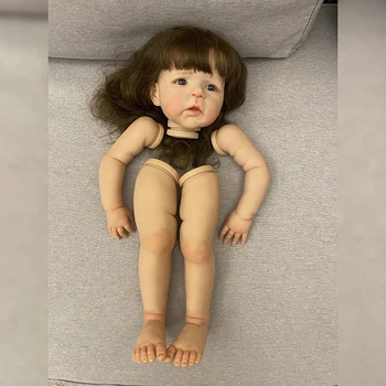 25 inç Zaten Boyalı Kiti Yeniden Doğmuş Bebek Bebek Sandie El Köklü Saç Sanatçı Tarafından Yüksek Kaliteli Demonte Kiti Bebek