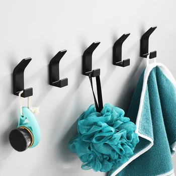 3 ADET Siyah Beyaz Banyo Aksesuarları Çift havlu kancası Oturma Odası İçin Elbise Yatak Odası Elbise ceket askısı Mutfak Askısı Tuvalet