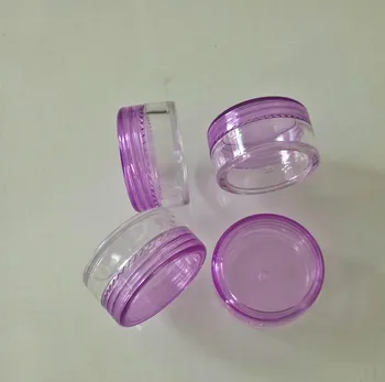 5g X 200 Mor yuvarlak krem şişesi kavanoz pot konteyner boş kozmetik plastik örnek konteyner tırnak sanat depolama