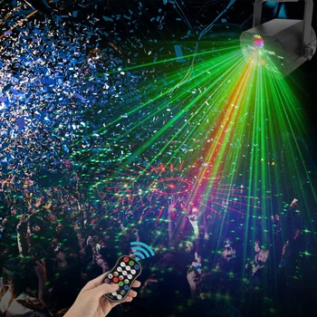 60 Desenler Mini RGB disko ışık LED lazer sahne projektör lambası USB şarj edilebilir düğün doğum günü partisi DJ lambası denetleyici