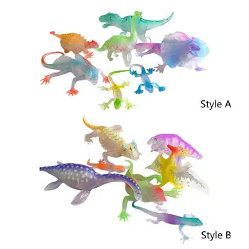 7x Çeşitli Aydınlık Dinozor Figürleri Yenilik Modeli Rakamlar Mini dinozor oyuncak seti Kek Topper için Doğum Günü Hediyeleri