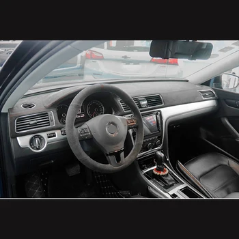 Alcantara Araba Dashboard Kapak Volkswagen Passat 2011 için 2012 2013 2014 2015 VW Passat için Araba Aksesuarları Dashboard Pad Sticker