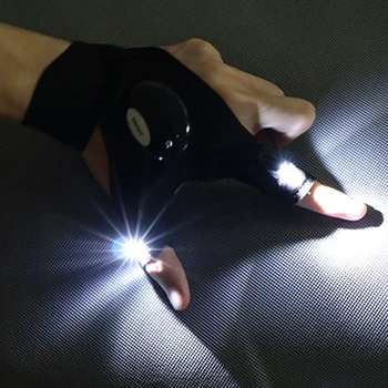 Balıkçılık eldiven Handsfree LED eldiven ışık nefes pamuk 3 parmak kesim açık kamp yürüyüş hayatta kalma aracı hediyeler erkekler için