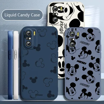 Disney Sevimli Anime Mickey Mouse telefon kılıfı Xiaomi Redmi İçin K50 K40 10X 10 9T 9AT 9A 9C 9 8A 8 7 6A 5A Pro Sıvı Halat Yumuşak Arka