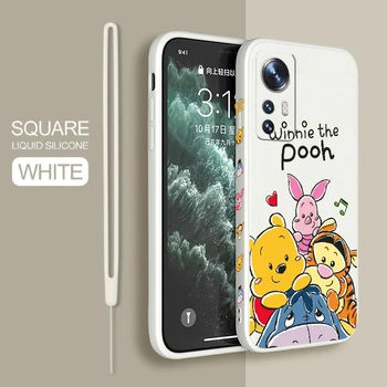 Disney Sevimli Winnie The Pooh telefon kılıfı İçin Xiaomi Mi 12 12T 11 11T 10 10T 9 9SE Lite Pro Ultra A3 Sıvı Sol Halat Kapak Fundas