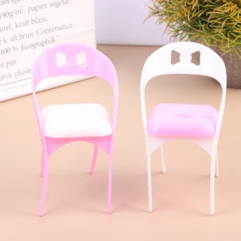 Dollhouse kendin yap minyatür bebek mobilyası Sandalye Modeli Aksesuarları Simülasyon Dekorasyon Kız Oyuncak Mini Plastik Sandalye Dollhouse Dekorasyon