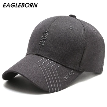 EAGLEBORN Yeni Tasarım Şapka Erkekler Moda Nakış Basit beyzbol şapkası Erkekler Bahar Sonbahar Kap Spor Katı Baba Şapka