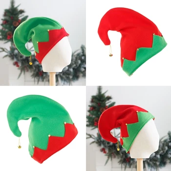 Elf şapkası Peluş Metal Çan Dekorasyon Noel Noel baba'nın Yardımcısı Şapkalar Kapaklar Güçlü Kontrast Renkler