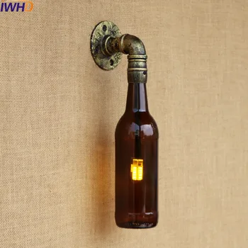 Endüstriyel duvar aplik lamba aydınlatma armatürleri ıle cep saati su borusu lamba loft Edison ışık cam şişe ışıkları LED 220 v