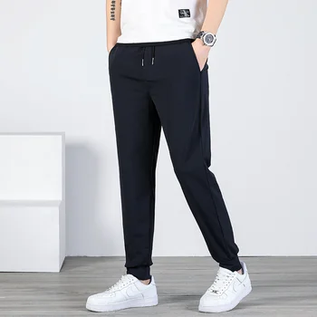 Erkek Bahar ve Sweatpants Yaz Yüksek Kaliteli Elastik Bel Harem Rahat erkek Pantolon Kargo Streetwear Spor Pantolon Estetik