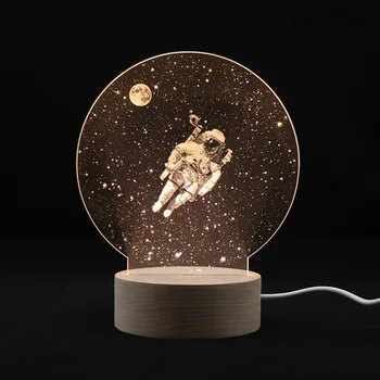 Gece Işık Astronot Yıldızlı Gökyüzü 3D Gece Lamba başucu Yatak odası İçin lamba Oturma Odası DIY Moda Tatil Sevgilisi Çocuk Dekor Hediye