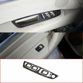 Gerçek Karbon Fiber BMW X5 X6 E70 E71 2008-2013 Pencere Kaldırma Düğmesi Kapak LHD