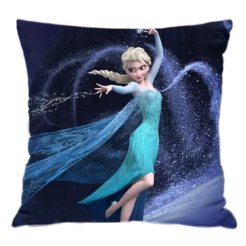 İndirimler Dondurulmuş Elsa Anna Prenses Kız Ev Dekoratif Yastık Kılıfı minder örtüsü Yatak Kanepe Çocuk doğum günü hediyesi 40x40 cm