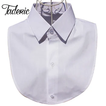 Jaderic 2018 Yeni Katı Gömlek Yanlış Yaka Beyaz ve Siyah Bluz Vintage Ayrılabilir Yaka Kadın Erkek Giyim Aksesuarları