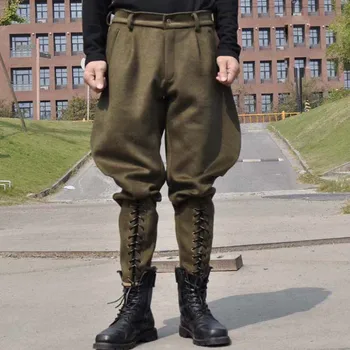 Jodhpurs Pantolon Buzağı uzunluğu Pantolon Binicilik Pantolon Ordu Memuru At Binme Jodhpurs dökümlü pantolon Steampunk Retro Pantolon
