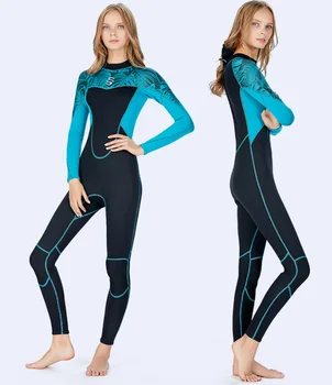 Kadın Lady 2mm Neopren Uzun Kollu Dalış Takım Tüplü Dalış Atlama Sörf Wetsuits