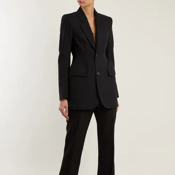 Kadın pantolon takım elbise resmi siyah kadın takım elbise kadın yeni moda ofis bayanlar iş OL ince üniforma iki parçalı takım elbise