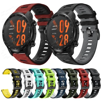 Kolaylık Spor Silikon Bant TicWatch Pro 3 Ultra gps saati Kayışı TicWatch E3 / GTH Smartwatch Bileklik Bilezik Kordonlu Saat