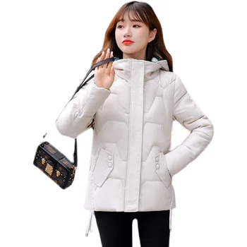 Kış iç astarlı ceket Kadın Kore Gevşek Kalınlaşmak Parka Ceket kadın Kısa Giyim Moda Kapşonlu Sıcak Palto Bayanlar