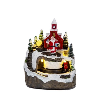 Led ışık Noel Kar Evi Köy aydınlık Süs Heykelcik Noel Süslemeleri El Sanatları Noel Dekor