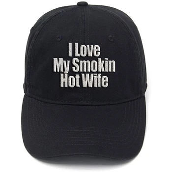 Lyprerazy I Love My Smokin Sıcak Eşi Yıkanmış Pamuk Ayarlanabilir Erkek Kadın Unisex Hip Hop Serin Akın Baskı Beyzbol Şapkası
