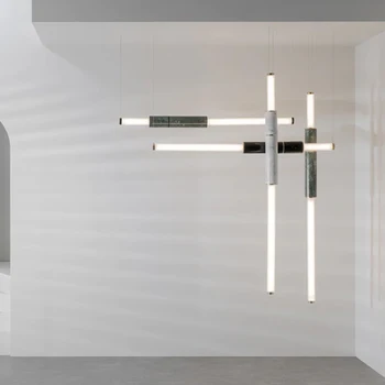 Modern oda Dekor Uzun tip LED sarkıt aydınlatma Nordic kolye ışık lambaları Mutfak / Ofis/Dükkan sanat dekoru asılı aydınlatma