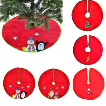 Noel Geyik Arabası Ağacı Etek Ağacı Halı Noel Önlük Kırmızı Çuval Bezi Bacak Ağacı Taban Etek Dekor Elk Yuvarlak Halı 80/90cm