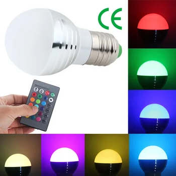 RGB Ampul LED lamba E27 E14 B22 AC110V 220 V 5 W / AC85-265 LED RGB Spot ışık sihirli Tatil RGB aydınlatma + IR Uzaktan Kumanda 16 renkler