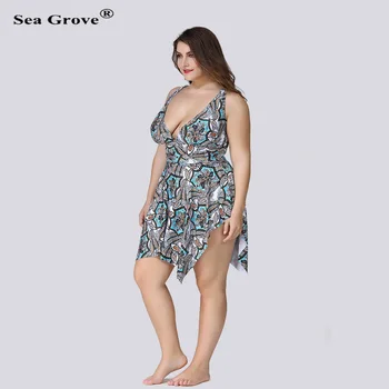 Seksi Tek Parça Mayo Mayo 2022 Bodysuit Artı Boyutu XL-5XL Kadınlar Yüksek Bel Bathsuit Beachwear Büyük Monokini Beachdress