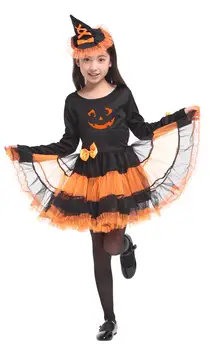 Shanghai Hikaye Çocuklar Çok Halloween Cadı Kız Kostüm Çocuk Kızlar için Kostüm Elbise,Başlık Vardır 