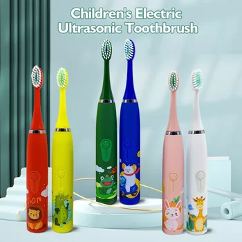 Sonic Çocuk Çocuk Diş Fırçası Çocuklar için Diş Temizleyici 6 Fırça Kafaları Diş Fırçası Kız Erkek Bebek Yumuşak 2 Dakika Zamanlayıcı