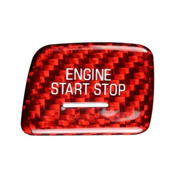 Spor Kırmızı Karbon Fiber Anahtarsız Motor Çalıştırma düğme kapağı Trim Corvette C7