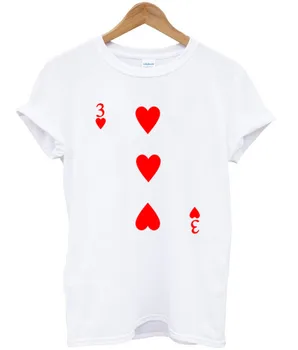Sugarbaby 3 Aşk Kalp Kartı Poker kısa kollu t-shirt Moda T shirt Kısa Kollu Tumblr Üstleri Yüksek Kaliteli Üstleri Damla gemi