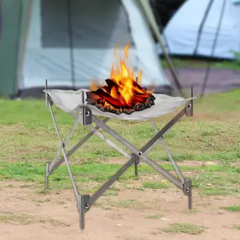 Taşınabilir kamp ızgara ateş Çukuru ateş Çukuru kamp Ateşi rafı pişirme şenlik ateşleri kamp bahçe için