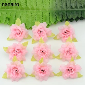Ucuz 20 adet Mini Yapay İpek Gül Çiçek Kafa Düğün Parti Süslemeleri İçin Dıy Çelenkler Zanaat Aksesuarları Sahte Çiçekler