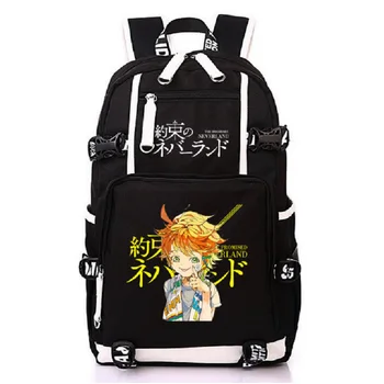 Unisex Anime Söz Verdi Neverland Emma Norman Ray Seyahat Sırt Çantası Rahat Schoolbag Öğrenci Sırt Çantaları
