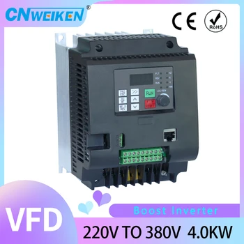 vfd 3kw 4kw 220 v için 380 v tek fazlı giriş 380 v 3 fazlı çıkış AC Frekans Çevirici AC sürücüler / frekans dönüştürücü