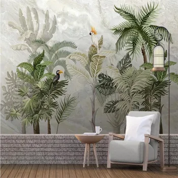 Xuesu HD el boyalı tropikal yağmur ormanları manzara mermer desen arka plan duvar tablosu özel duvar kağıdı fotoğraf duvar