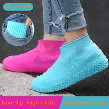 Yağmur çizmeleri Su Geçirmez Ayakkabı Kapağı Su Geçirmez Silikon ayakkabı koruyucu Unisex Ayakkabı Renkli Koruyucular yağmur çizmeleri Açık yağmur botu