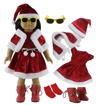 Yeni 6in1 Set oyuncak bebek giysileri + Şapka + Şal + Gözlük + Bot + Çorap+Çanta için 18 