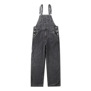 Yeni Sonbahar Kış Japon Moda Yıkanmış Erkek Jartiyer Vintage Tulumlar Casual Retro Jartiyer Kargo pantolon Tulum
