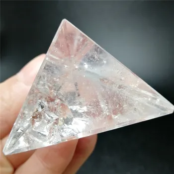 Yeni Ürün Doğal Şeffaf Kuvars Kristal Piramit Temizle Reiki Şifa Doğal beyaz kristal Piramit ham taş parlatma
