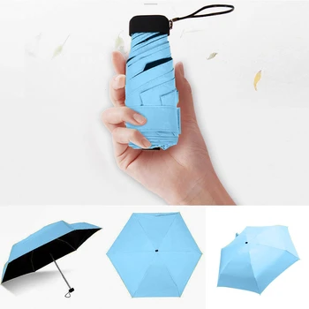 Şemsiye Yağmur Güneş Taşınabilir Katlanır Küçük Şemsiye Cep Mini Hafif Kadınlar için Şemsiye Rüzgar Geçirmez Anti Uv
