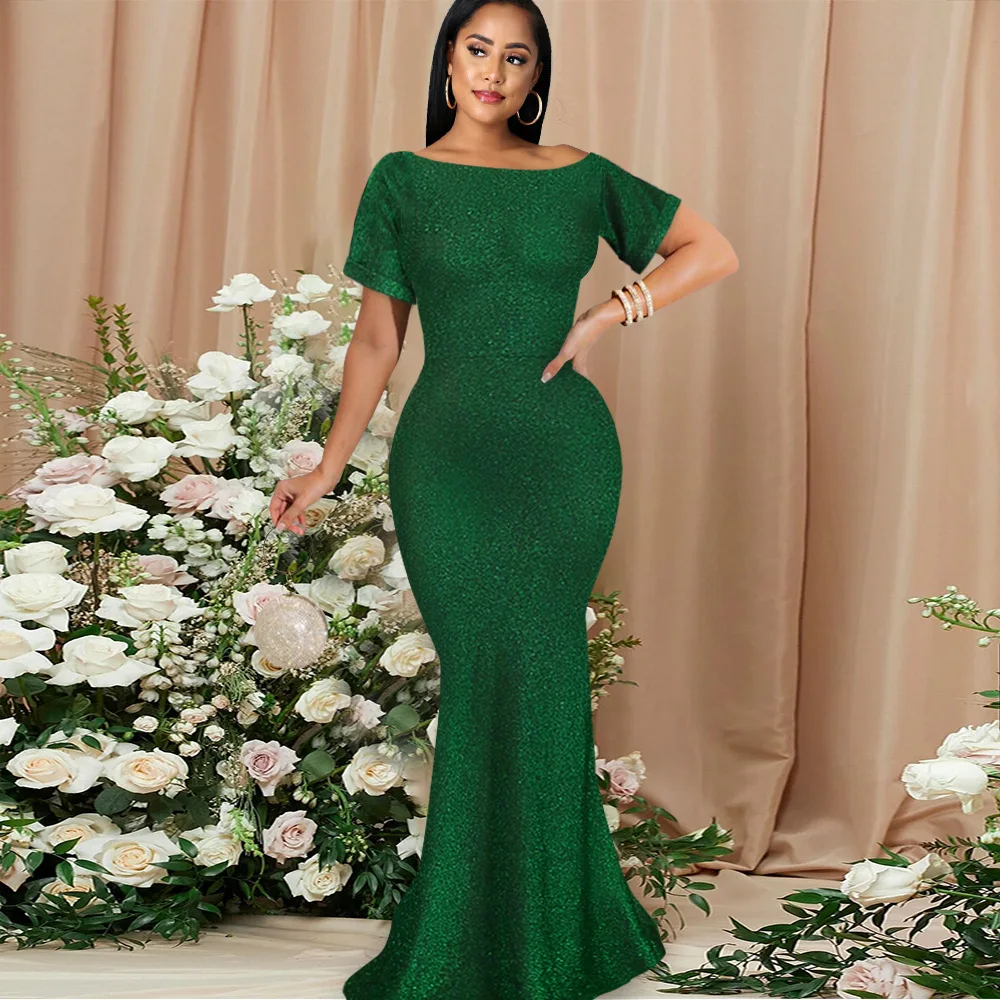 Büyük Boy 4XL Elbiseler Kadınlar için 2022 Lüks Tasarımcı Yaz Bodycon Parti Yeşil Sundress Kadın Giyim Streetwear Vestidos 0