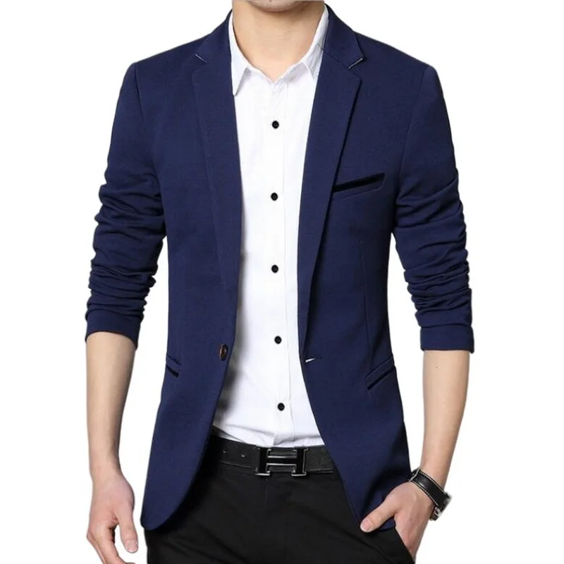 Marka Erkek Blazers İş günlük giysi Ofis Tek Göğüslü Çok Renkli Blazers Asya Boyutu M-6XL 0