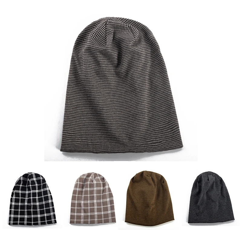 Moda Kafes Bere Şapka Kış Örme Şapka Kadın Erkek Baggy Hımbıl Takke Sonbahar Sıcak Açık Hip-Hop Kasketleri Bonnets 0