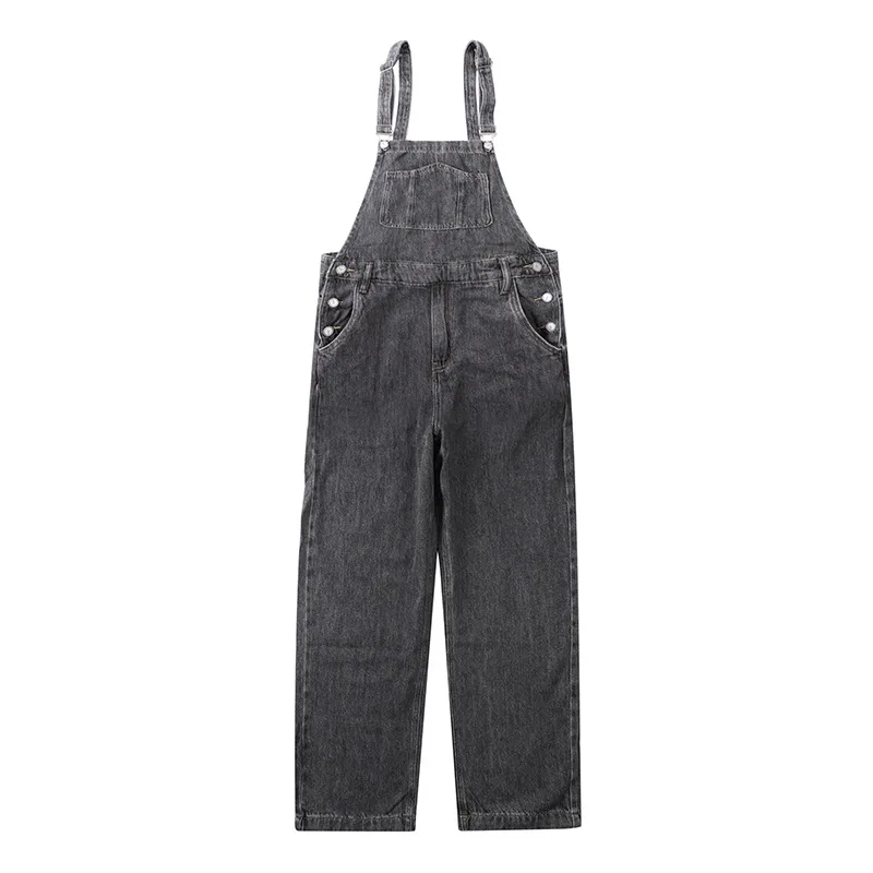 Yeni Sonbahar Kış Japon Moda Yıkanmış Erkek Jartiyer Vintage Tulumlar Casual Retro Jartiyer Kargo pantolon Tulum 0