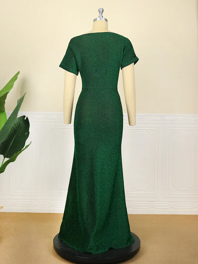 Büyük Boy 4XL Elbiseler Kadınlar için 2022 Lüks Tasarımcı Yaz Bodycon Parti Yeşil Sundress Kadın Giyim Streetwear Vestidos 1