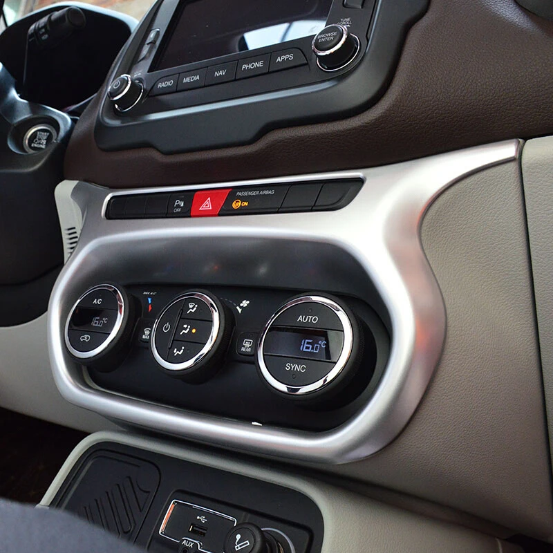 Jeep Renegade 2015 2016 2017 için araba aksesuarlar ABS Krom Araba klima Anahtarı paneli kapak trim araba Styling 1 adet 1